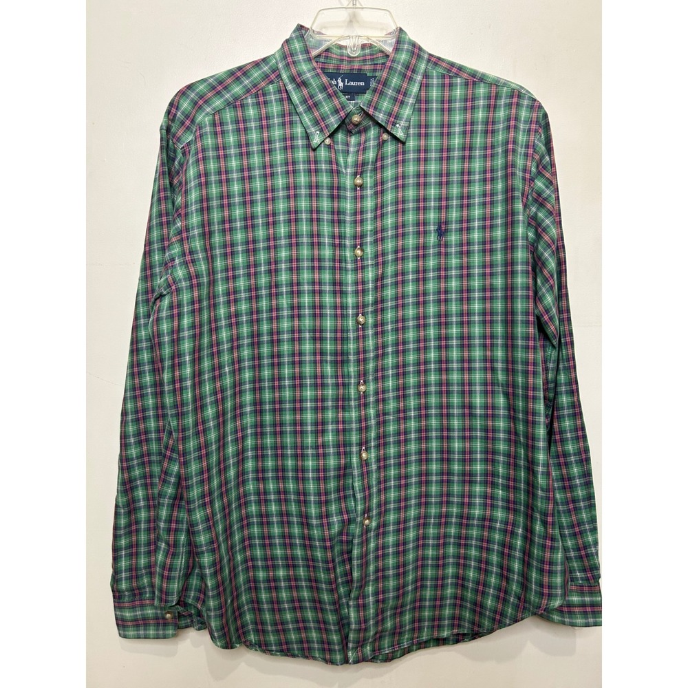 Ralph Lauren Classic Fit Button Down‎ Long Sleeve Plaid Shirt XL